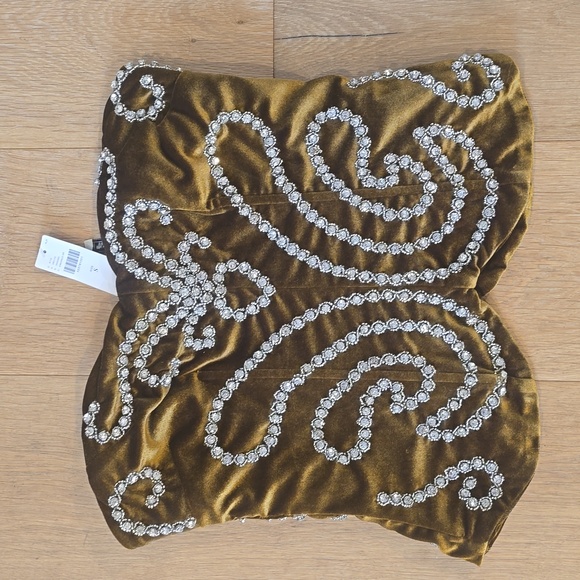 Anthropologie Ollari Velvet Crystal Corset top S - Picture 3 of 6